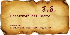 Berekszászi Betta névjegykártya